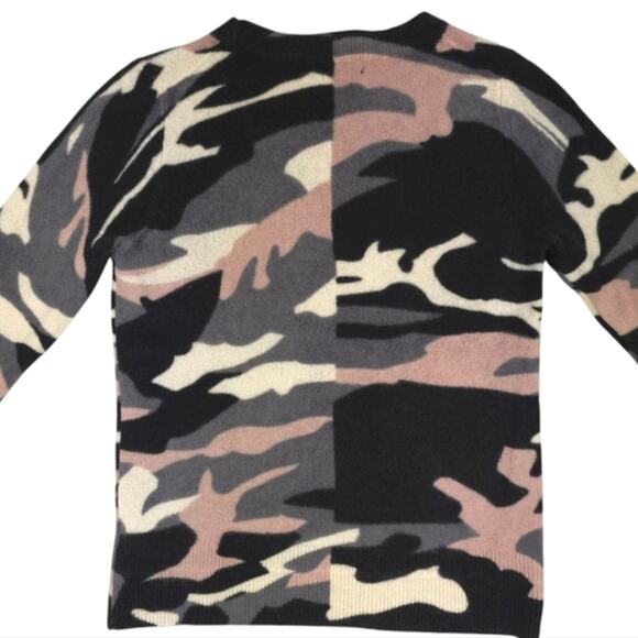 Skull Cashmere Crew Neck Camo Skull Sweater 100% Cashmere - Picture 6 of 9